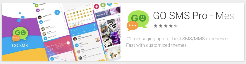 Screenshot of Go SMS Pro featured on the Play Store